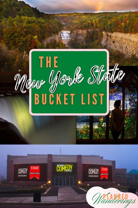 The best things to do in New York State. Niagara Falls, the National Comedy Center, Letchworth State Park, Strong Museum of Play, Watkin's Glen State Park, New York City and more. Outdoor things to do in New York. Indoor things to do in New York. Things to do with families. The ultimate bucket list of things to do in New York State. #newyorkstate #thingstodo #letchworthstatepark #nationalcomedycenter #watkinsglen #niagarafalls #bestofny #iheartny #ispyny Things To Do In New York State, Western New York Things To Do, State Bucket List, Northeast Road Trip, New York State Travel, Indoor Things To Do, Upstate Ny Travel, York Things To Do, Ny Travel