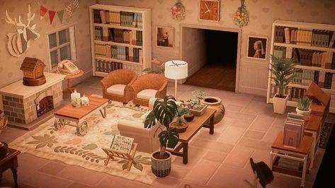 Acnh Room Design Living Room, Acnh House Living Room, Animal Crossing First Room Ideas, Acnh House Interior Living Room, Acnh Room Inspiration Living Room, Animal Crossing House Ideas Living Room, Main Room Ideas Acnh, Main Room Animal Crossing, Acnh House Ideas Living Room