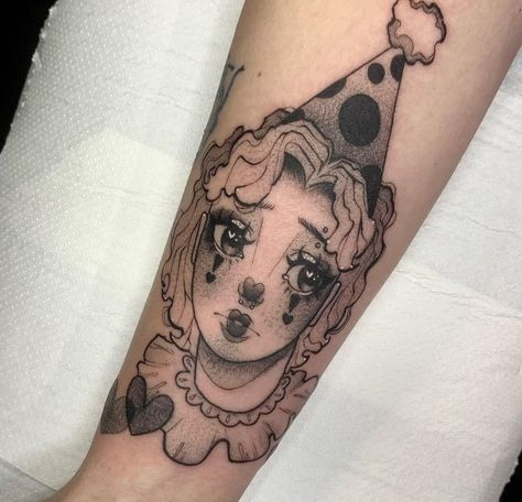 Valentines Flash, Cartoon Tattoo Ideas, Animated Shows, Clown Girl, Cartoon Tattoo, Clown Tattoo, Female Clown, Chicano Drawings, Cute Clown