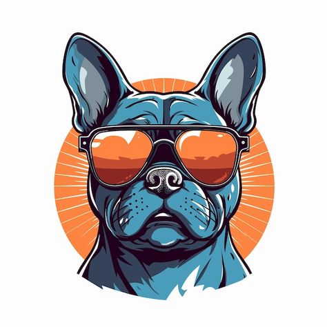 Dog Wearing Glasses, Glasses Cartoon, Painting Styles, Illustration T Shirt, Leather Ideas, Animal Nature, Design Embroidery, Boston Terriers, Wearing Glasses