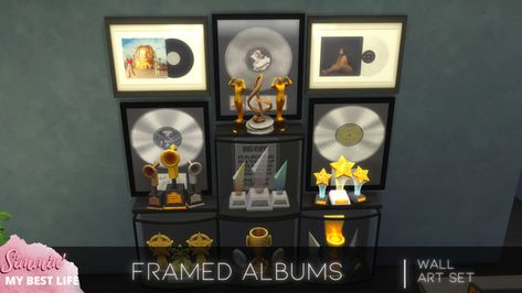 Sims 4 Award Cc, Sims 4 Album Cover Cc, Music Studio Sims 4 Cc, Sims 4 Cc Music Clutter, Sims 4 Recording Studio Cc, Sims 4 Vinyl Records, Sims 4 Music Studio, Sims 4 Recording Studio, Sims 4 Cc Guitar Decor