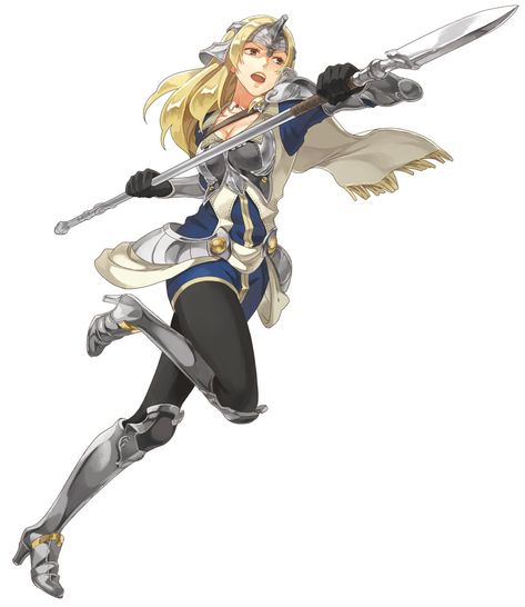 Mathilda Battle Stance from Fire Emblem Heroes Fire Emblem Character Design, Female Armor, Fire Emblem Heroes, Knight Art, Game Character Design, Action Poses, 판타지 아트, Female Character Design, Hero Arts