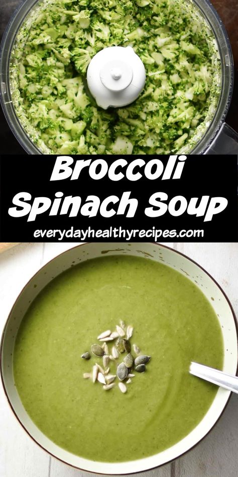 Spinach Soup Healthy, Creamy Spinach Soup, Healthy Soup Recipe, Spinach Soup Recipe, Broccoli Spinach, Easy Broccoli, Cream Of Broccoli Soup, Broccoli Soup Recipes, Creamy Broccoli