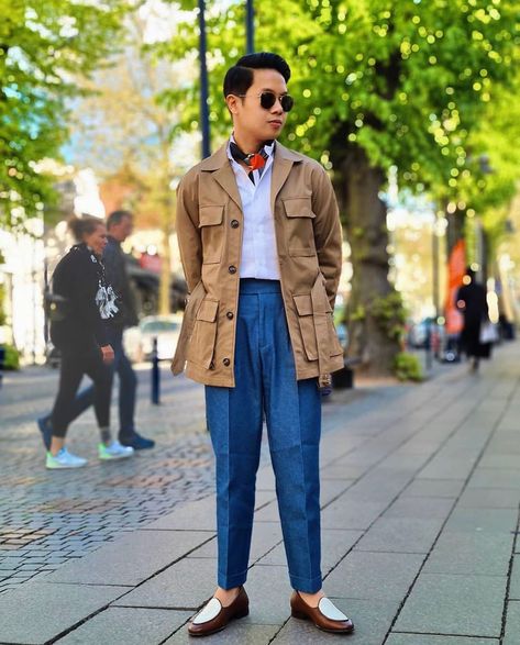 Albert on Instagram: “Great Look By @the_dapper_tenor In Our Denim Gurkha Pants” Gurkha Pants, Pants, On Instagram, Quick Saves, Instagram, Trousers