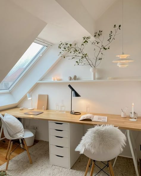 Double Home Office, Home Office Built Ins, Loft Office, Loft Room, Home Office Inspiration, Home Office Setup, Home Office Space, Home Office Design, My New Room