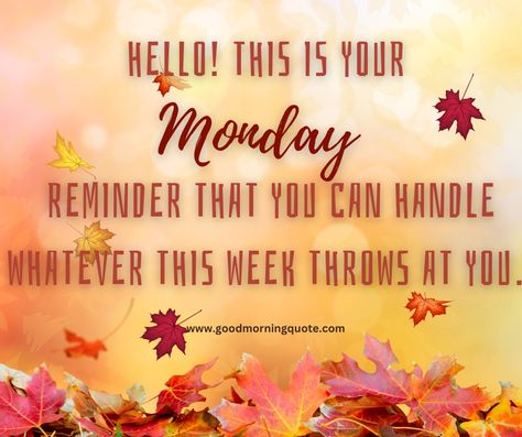 Tag a friend who needs this reminder today! 👇👇👇 #quotes #quotestoliveby #inspirationalquotesdaily #positivequotes #quoteoftheday #monday #mondayblues #mondaymorning Autumn Monday Quotes, Thanksgiving Monday Quote, Monday Quote, Monday Blessings, First Monday, Today Quotes, Monday Quotes, Monday Blues, Daily Inspiration Quotes