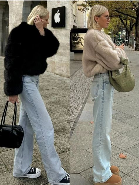 Fur Jacket Outfit Casual, Jacket And Jeans Outfit, Jacket Outfit Casual, Fur Jacket Outfit, Jacket Outfit, Jeans Outfit, Outfit Casual, Winter Style, Beauty Secrets