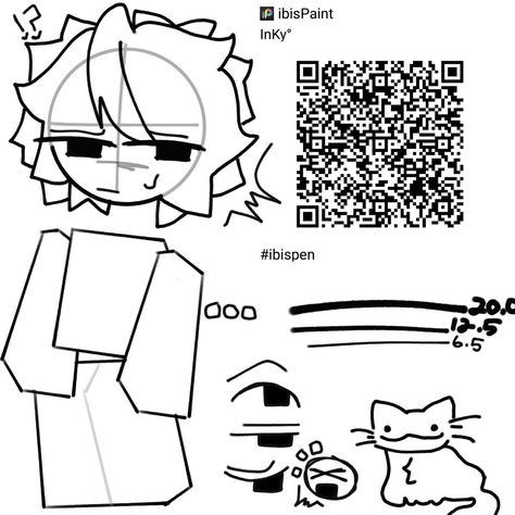 Qr Code Brushes Ibispaint, Brush Qr Code, Code Brush, Ibis Brush, Ibispaint Brush, Ibispaint Brushes, Brush Codes, Ibis Brushes, Paint Brush Drawing