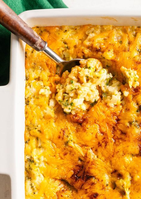 Cheesy Broccoli Rice Casserole with Cream of Chicken Turkey Broccoli Casserole, Southern Broccoli, Broccoli Cheese Rice, Cheesy Broccoli Rice Casserole, Cheesy Broccoli Rice, Chicken Broccoli Rice Casserole, Chicken Broccoli Rice, Broccoli Cheese Casserole, Cheese Rice