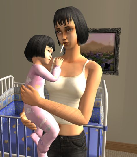 (7) When you're a single mother who's last two men she loved died out of nowhere, one from bullets, one from stress induced heart... – @jokusmaxismatch on Tumblr Single Mother Aesthetic, Sims 2 Mods, The Sims 2 Cc, Sims2 Cc, Sims 2 Cc, Out Of Nowhere, Los Sims, Single Mother, Old Video