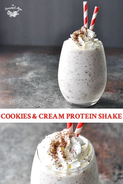 Cookies And Cream Protein Shake, Recipes Chickpeas, Cookies And Cream Protein, Cookies And Cream Milkshake, Coffee Protein Shake, Healthy Breakfast Recipe, Protein Shake Smoothie, Protein Smoothie Recipes, Protein Ice Cream