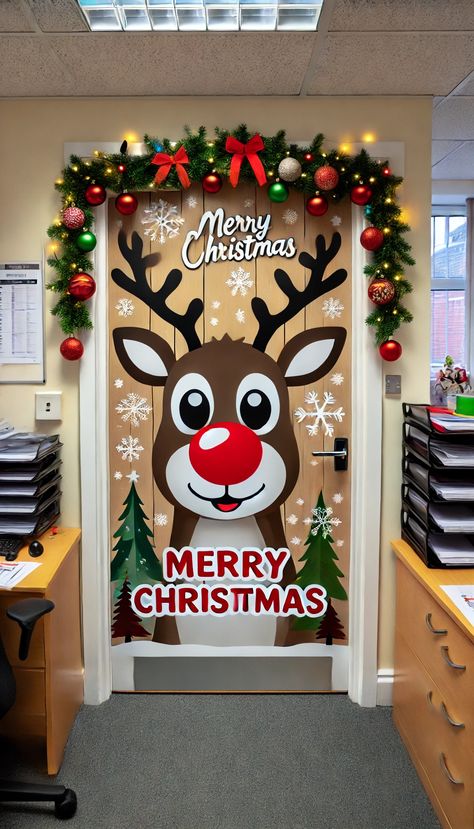 🎄 Transform Your Workplace with These 21 Stunning Christmas Office Door Decorating Ideas! 🎅✨ Office Door Decorating Ideas, Christmas Office Door, Door Decorating Ideas, Door Decoration Ideas, Door Decorations Classroom Christmas, Christmas Doors, Classroom Christmas Decorations, Christmas Door Decorating Contest, Christmas Classroom Door