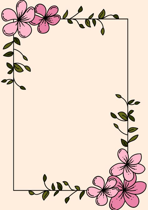 Borders And Frames For Project, Art For Birthdays Gift Ideas, Journal Border Designs, Flower Cover Page Design, Flower Boarders Designs Drawing, Card Border Ideas, Flash Card Design Ideas, Border Designs For Social Projects, Teacher Portfolio Cover Design