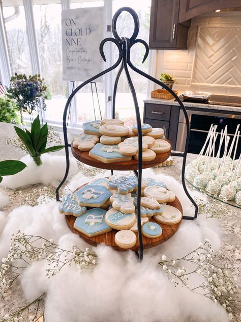 Cloud 9 Bridal Shower Theme Food, Brides On Cloud 9, On Cloud 9 Bridal Shower Theme Outfit, Snow In Love Bridal Shower Theme Decorations, Cloud 9 Bridal Shower Cookies, On Cloud Wine Bridal Shower Theme, Bridal Shower Cloud 9, On Cloud Nine Bridal Shower Theme Decor, The Bride Is On Cloud 9