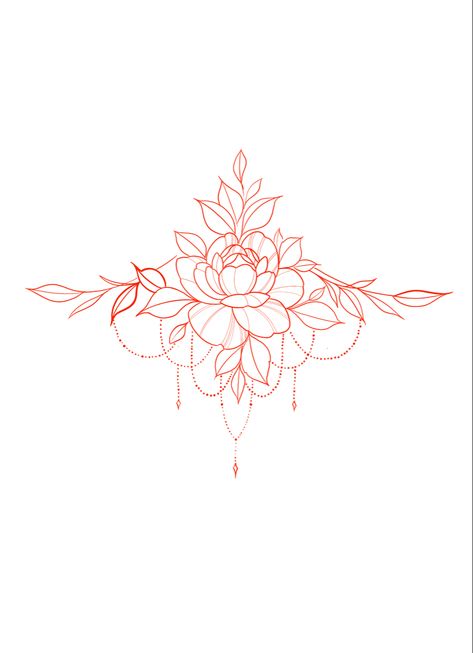 In Between Breast Tattoos For Women, Sternum Tattoo Cover Up, Rose Sternum Tattoo, Orchid Tattoo Sternum, Fine Line Chest Tattoo, Floral Tattoo Sternum, Female Sternum Tattoo, Sternum Tattoo Floral, Red Sternum Tattoo