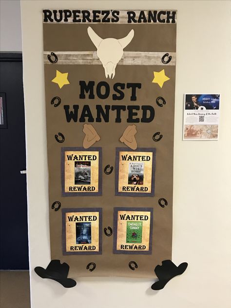 Country Classroom Theme, Western Theme Door Decorating Ideas, Cowboy Bulletin Board Ideas, Wild West Classroom Door Ideas, Wild West Bulletin Board Ideas, Rodeo Themed Bulletin Board, Western Bulletin Board Ideas Cowboy Theme Back To School, Rodeo Classroom Theme Bulletin Boards, Classroom Cowboy Theme