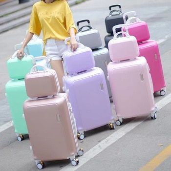 Cartoon Plaid fashion cute female 20/22/24/26/28 inch Rolling Luggage Spinner Brand Suitcase Wheels Carry On Travel Bags|Rolling Luggage| - AliExpress Luggage Sets Cute, Kids Luggage Sets, Penyimpanan Makeup, Spinner Wheel, Cute Suitcases, Desain Pantry, Cute Luggage, Travel Bag Set, Stylish Luggage