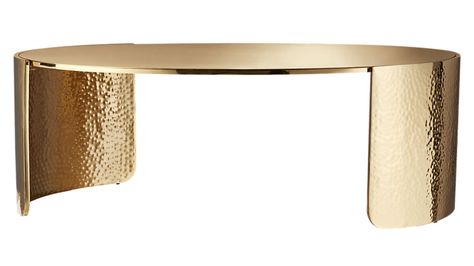 CuffGoldHammeredCoffeeTblF17 Hammered Coffee Table, Room Jewelry, Golden Coffee Table, Room Inspired, Gold Coffee, Furniture Board, Soft Edges, At Home Furniture Store, Living Room Lounge