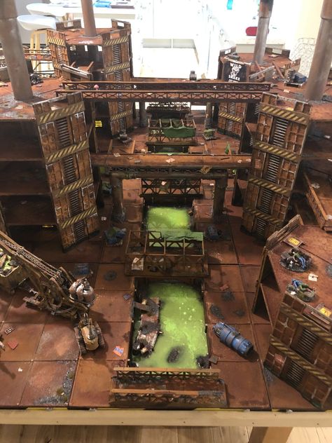 Warhammer Jungle Bases, Wargame Terrain Diy, Necromunda Terrain, Wargames Terrain, 40k Industrial Terrain, Modular Terrain Tabletop, Infinity The Game, Wargaming Table, 40k Terrain