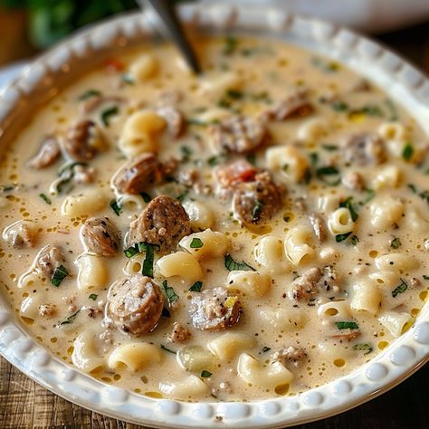 Soup With Ditalini Pasta, Creamy Parmesan Italian Sausage Soup, Ditalini Soup Recipes, Ditalini Pasta Recipes, Ditalini Soup, Recipes With Ditalini Pasta, Italian Sausage Soup, Ditalini Pasta, Sausage Soup