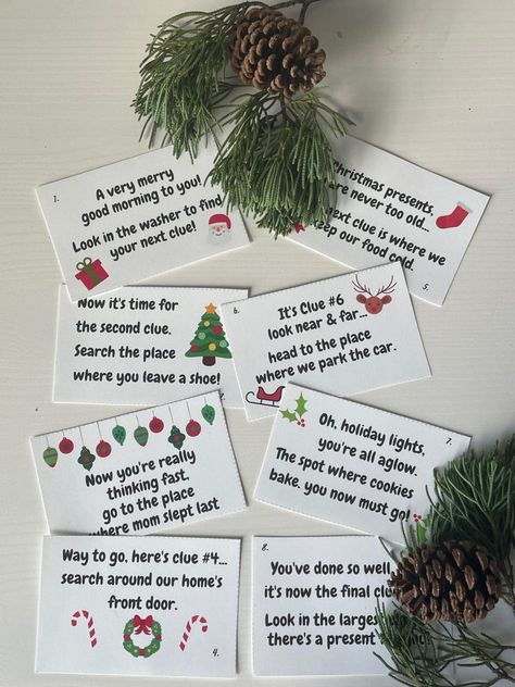 Free Printable Christmas Scavenger Hunt With Festive Holiday Clues - Organize Zen With Magan Scavenger Hunt To Find Christmas Gift, Christmas Scavenger Hunt Clues Adults, Elf On The Shelf Scavenger Hunt Free, Candy Cane Scavenger Hunt Free Printable, Christmas Scavenger Hunt Clues Free, Money Scavenger Hunt Christmas, Scavenger Hunt Ideas For Kids Christmas, Elf On The Shelf Scavenger Hunt Clues, Christmas Present Scavenger Hunt Clues