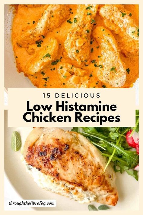 Enjoy 15 delicious low histamine chicken recipes, with baked chicken, chicken soup, stuffed chicken and so many more. All easy chicken recipes perfect for a weeknight dinner or for entertaining suitable for a low histamine diet per the SIGHI list. Allergy Friendly Chicken Recipes, Low Histamine Chicken Soup, Low Histamine Recipes Lunch, Low Histamine Soups, Low Histamine Air Fryer Recipes, Histamine Free Recipes, Easy Low Histamine Meals, Low Histamine Diet Meal Plan, Low Histamine Meal Prep