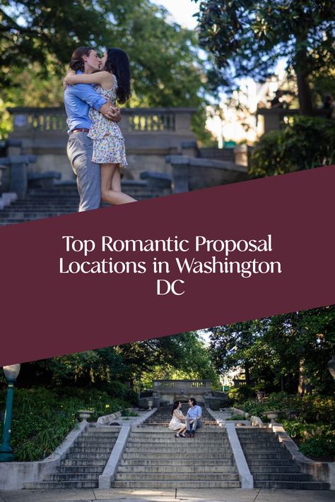 Washington DC is an amazing place to be in love making it the perfect city to pop the big question! Of course, there are many historical locations to visit, but there is also a great variety of nature and city landscapes that are sure to be the ideal place for your romantic proposal. Washington DC Proposal Idea. Proposal Location in DC. Washington Dc Proposal, Engagement Photos Washington Dc, Places To Get Engaged, Dc Proposal, Proposal Locations, Proposal Spots, City Landscapes, Best Places To Propose, Washington National Cathedral