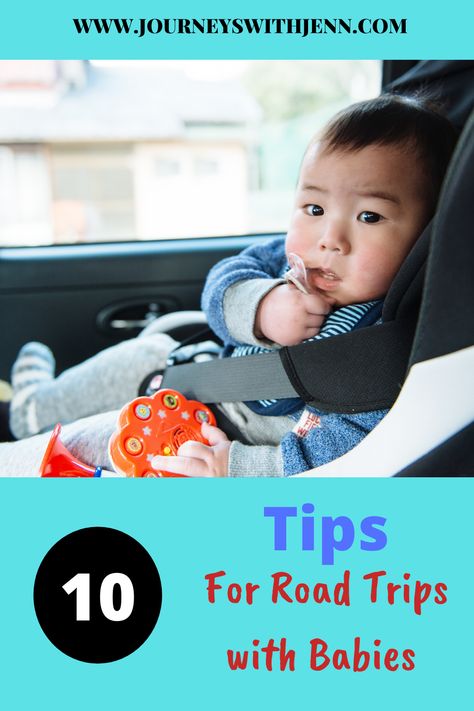 Don't fear going on vacation with a baby! Here are 10 tips to make your road trip a little less hectic and get you to your destination. #travel #travelmore #familytravel #roadtrip Road Trip With Baby, Roadtrip Tips, Road Trip Tips, Long Car Trips, Parent Advice, Age Appropriate Toys, Road Trip Snacks, Mom Of 3, Baby Travel