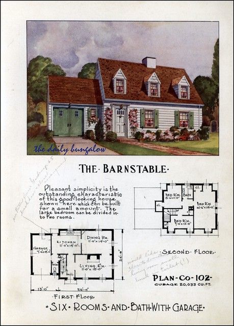 1952 Premier Small Homes | Daily Bungalow | Flickr 1950s House Layout, 1950s House Exterior, House Plans Colonial, Small Dream Homes, Vintage Floor Plans, Cape Cod House Plans, 1950s House, Sims 4 House Plans, Kitchen Floor Plans