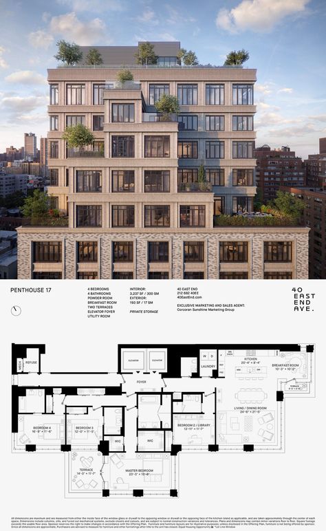 40 East End Avenue Penthouse 17 Penthouse Luxury Floor Plans, Penthouse Apartment Plan, Penthouse Floor Plan Luxury, New York Penthouse Luxury, Penthouse Floorplan, Penthouse Floor Plan, Penthouse Architecture, Penthouse Apartment Floor Plan, Penthouse Layout