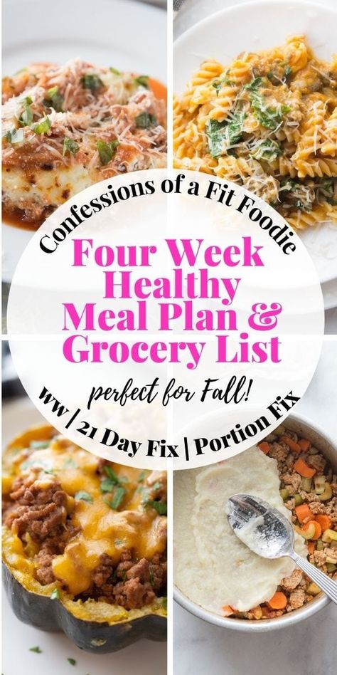 Looking for healthy meal plans with tons of yummy fall and winter meals that the whole family will love?  Enjoy this printable meal plan with healthy dinner ideas that is super helpful during busy weeks where you just want to print a healthy grocery list and head to the store or schedule a grocery pick up! Weekly Meal Plan Family, Easy Healthy Meal Plans, Week Of Healthy Meals, Healthy Menu Plan, Family Meal Planning Healthy, Healthy Weekly Meal Plan, Meal Planning Menus, Meal Plan Grocery List, Healthy Dinner Ideas