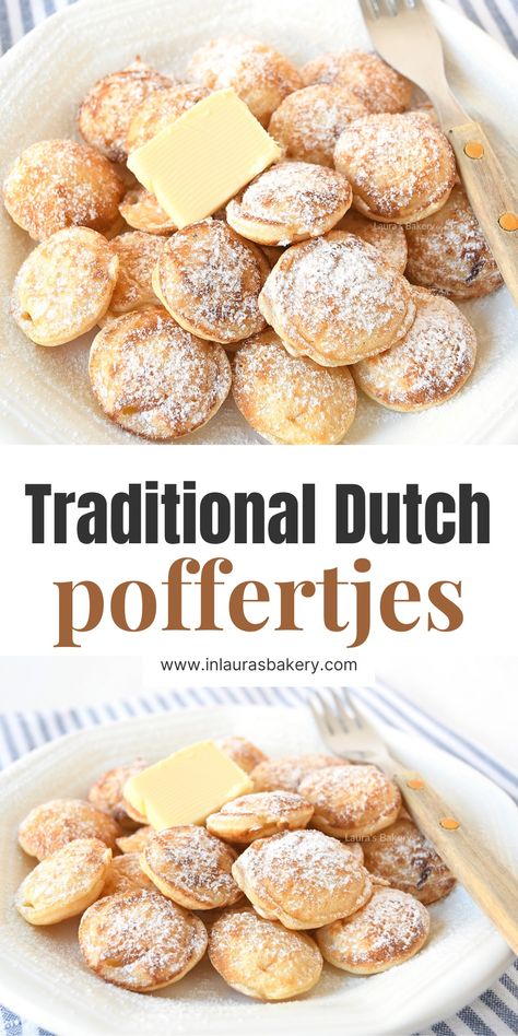 Poffertjes Recipe Easy, Dutch Poffertjes, Dutch Baking, Dutch Pancakes Recipe, Traditional Dutch Recipes, Poffertjes Recipe, Mini Pancakes Recipe, Dutch Breakfast, Mini Dutch Pancakes