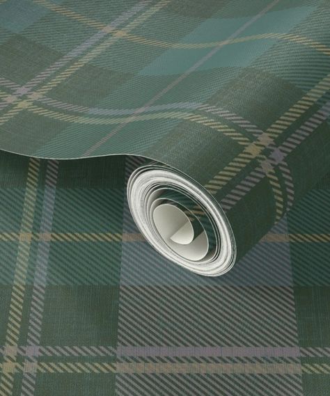 Green moss and Teal Classic Tartan Plaid Wallpaper. Removable Smooth Pre-Pasted or Peel and Stick Faux Woven Wallpaper Tartan Plaid Wallpaper, Cozy College Dorm, Luxury Modern Farmhouse, Modern Farmhouse Interior, Teal And Green, Plaid Wallpaper, Modern Farmhouse Design, Wallpaper Accent Wall, Farmhouse Interior