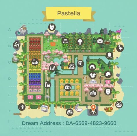 Acnh Village Layout Ideas, Animal Crossing Layouts Ideas, Animal Crossing Magazine Design, Cool Acnh Designs, Beginner Acnh Island, Animal Crossings Layout Ideas, How To Make Your Animal Crossing Island Cute, Animal Crossing Island Inspiration Map Layout, Acnh Build Ideas List