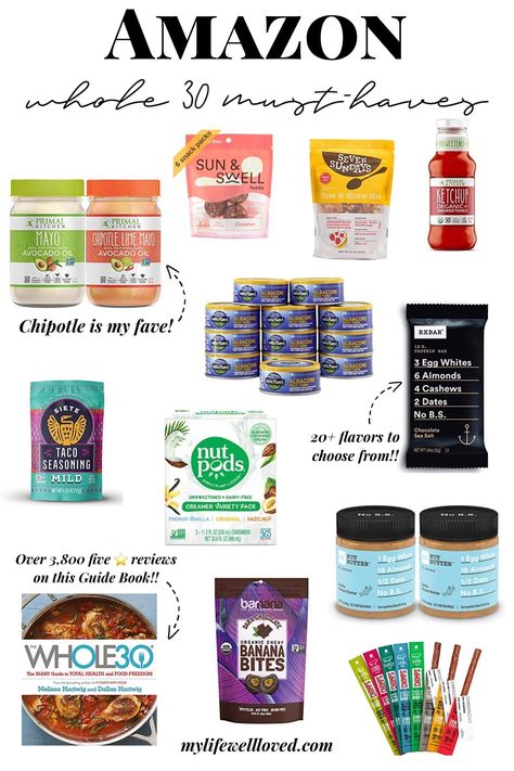 Amazon Favorites: A Whole30 Shopping List - My Life Well Loved Whole30 Shopping List, Fitness Drinks, Healthy Shopping List, Whole 30 Snacks, Healthy Breakfast For Kids, Whole 30 Approved, Clean Eating For Beginners, Fat Loss Foods, Primal Kitchen