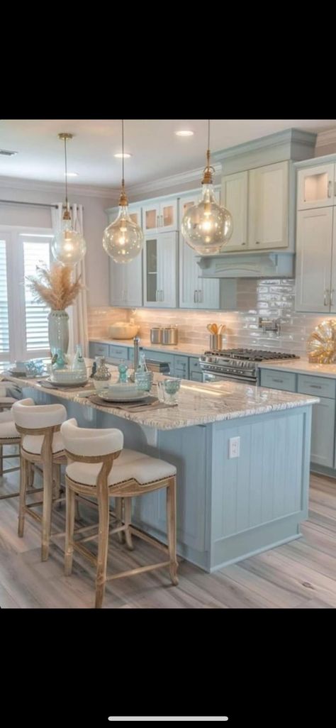 Beachy Kitchens, Beach Theme Kitchen, Beach Kitchen, Beach Kitchens, Condo Kitchen, Basement Kitchen, Beach House Kitchens, Kitchen Pantry Design, Industrial Interior Design