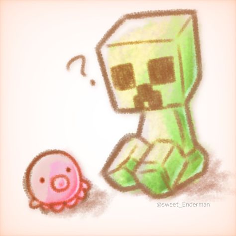 Minecraft Cute Drawings, Drawing Ideas Minecraft, Minecraft Pig Drawing, Minecraft Drawings Cute, Minecraft Drawings Easy, Minecraft Creeper Art, Pokemon Drawing Easy, Minecraft Drawing Ideas, Marker Drawing Ideas Easy