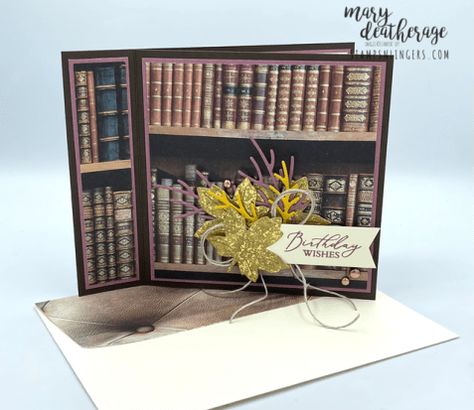 Stampin’ Up! Autumn Lasting Joy Birthday Book Fold for the Happy Inkin’ Thursday Blog Hop | Stamps – n - Lingers Book Binding Cards, Joy Birthday, Gratitude Cards, Joy Cards, Birthday Book, Leaf Cards, Creation Crafts, Card Sentiments, Cool Books