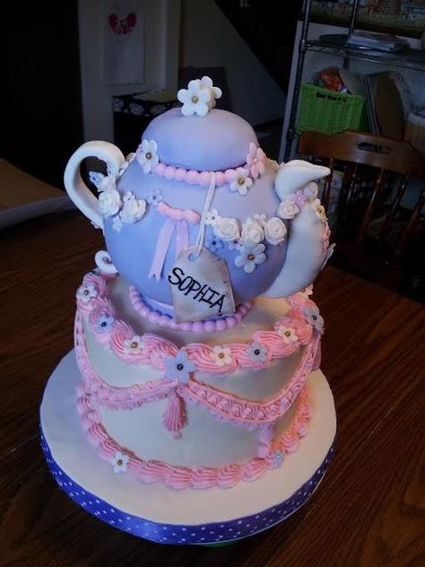 Tea Pot Cake By Sairah Verne Tea Pot Cake, Pot Cake, Teapot Cake, Pot Cakes, Tea Pot, Tea Pots, Tea, Cake