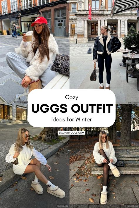 Uggs Outfit Ideas Outfits For Cold Days, Uggs Fashion, Uggs Outfit Ideas, Uggs Outfit Winter, Outfit Ideas Easy, Outfit Ideas For Winter, Uggs Outfits, Cute Uggs, Ugg Style