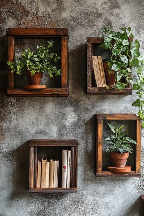 Discover how to transform your old picture frames into stylish and functional shelves. This simple DIY project not only repurposes unused items but also adds a creative touch to your home decor. Learn various techniques and design ideas to craft unique shelves that suit any room. Perfect for displaying your favorite books, plants, or decorative pieces, this guide emphasizes sustainability while inspiring creativity. Whether you have vintage frames or modern designs, discover how easy it can be to make beautiful shelves from what you already have. Old Books Ideas, Stylish Shelves, Easy Personalized Gifts, Cool Shelves, Unique Shelves, Old Picture Frames, Upcycling Ideas, Organization Essentials, Frame Shelf