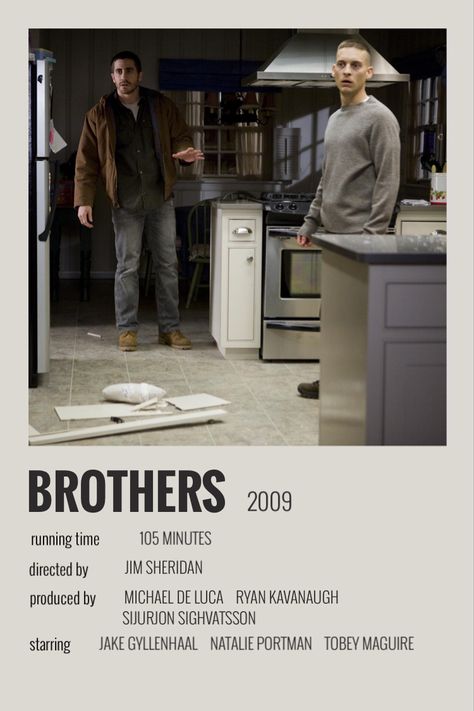 brothers polaroid poster by summersorrows Film Brothers, Minimalistic Polaroid Poster, Brothers 2009, Sam Shepard, Classic Films Posters, Brothers Movie, Excess Baggage, Tobey Maguire, Iconic Movie Posters