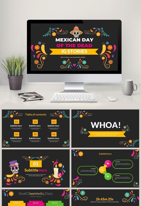 mexican day of the dead ig stories presentation black#pikbest#powerpoint Mexico Presentation, Black Powerpoint Template, Restaurant Plan, Mexican Day Of The Dead, Simple Work, Power Points, Powerpoint Design Templates, Powerpoint Presentation Design, Pptx Templates