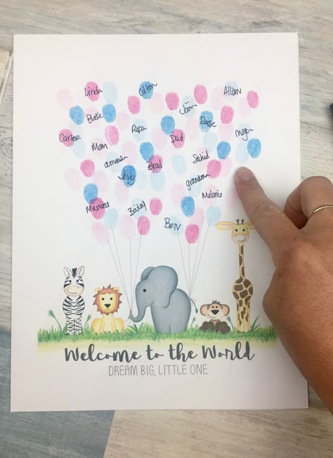 INSTANT DOWNLOAD gender reveal party guestbook, gender guess, jungle safari baby shower, pink or blue fingerprint tree, zoo theme shower art #etsy #babyshower #genderrevealparty #genderguess #junglesafari #pinkorblue Unique Gender Reveal Party Ideas, Gender Guessing, Jungle Safari Baby, Shower Art, Jungle Safari Baby Shower, Gender Reveal Unique, Gender Reveal Party Games, Zoo Theme, Gender Reveal Party Theme