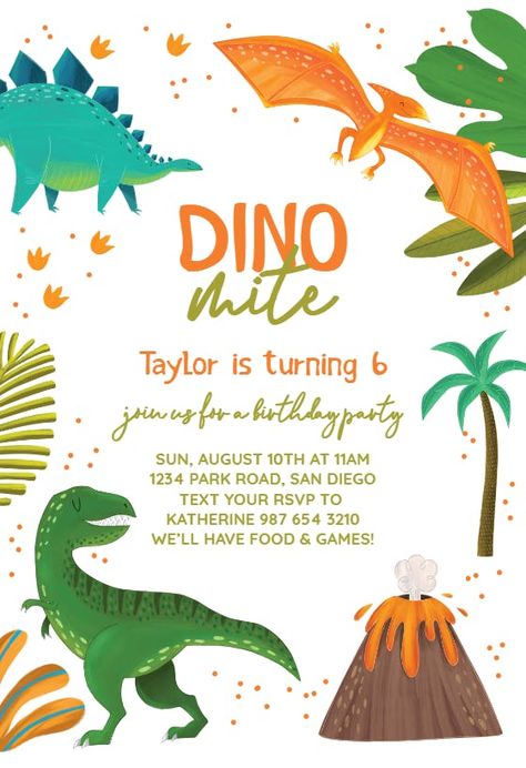 Dino Party Invitation Free Printables, Dinosaur Party Invitations Template, Free Dinosaur Invitations Template, Dinosaur Invitation Template Free Printable, Dinasour Birthday Invitation Card, Boy Invitations Birthday, Birthday Invitation Card Kids Boys, Dinosaur Birthday Party Invitations Free, Kids Invitations Birthday