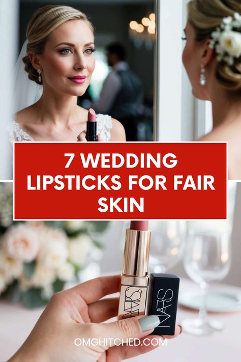 Planning your big day? Check out these fabulous 7 best wedding lipsticks tailor-made for fair skin! From soft pinks to lovely nudes, we've got the perfect shades to make your smile shine as bright as your wedding dress. Discover how these dreamy lipsticks can help you feel confident and beautiful as you say, 'I do!' Click to explore more options that fit your unique style and wedding vibes. Save this pin to refer back when you're choosing your ideal wedding makeup!. Bridal Lipstick Shades, Natural Makeup With Bright Lips, Lip Shades For Fair Skin, Best Wedding Lipstick, Bridal Lipstick, Wedding Lip, Perfect Lipstick Shade, Wedding Lipstick, Wedding Lips