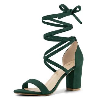 Quinceanera Heels, Emerald Green Heels, Quinceanera Shoes, Green High Heels, Heels Strappy, Hot Pink Heels, Lace Up Block Heel, Prom Heels, Green Heels