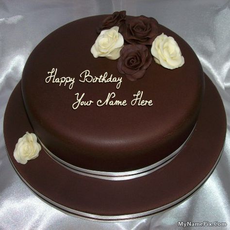 Best #1 Website for name birthday cakes. Write your name on Rose Chocolate Birthday Cakes picture in seconds. Make your birthday awesome with new happy birthday greetings cakes. Get unique happy birthday cake with name. Boston Cream Pie Cake, Birthday Cake Design Ideas, Birthday Cake Write Name, Cake Pic, Happy Birthday Prince, Rose Chocolate, Cake For Him, Friends Birthday Cake, Cake With Photo