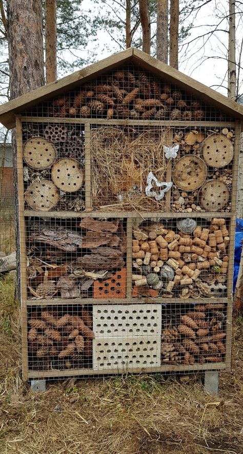 Bee Houses, Bee Friendly Garden, Button Image, Bee Hotel, Bug Hotel, Insect Hotel, Garden Insects, Veg Garden, Wildlife Gardening