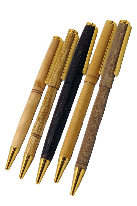 Hand turned slimline pens from tropical hardwoods, #pen #wood-pen #woodturning #woodworking #wood-turning-projects #lathe #AlanStratton #video #DIY #Utah Wood Lathe Projects For Beginners, Small Lathe, Bowl Turning, Wood Turning Lathe, Turning Projects, Lathe Projects, Pen Turning, Wood Pens, Wood Lathe